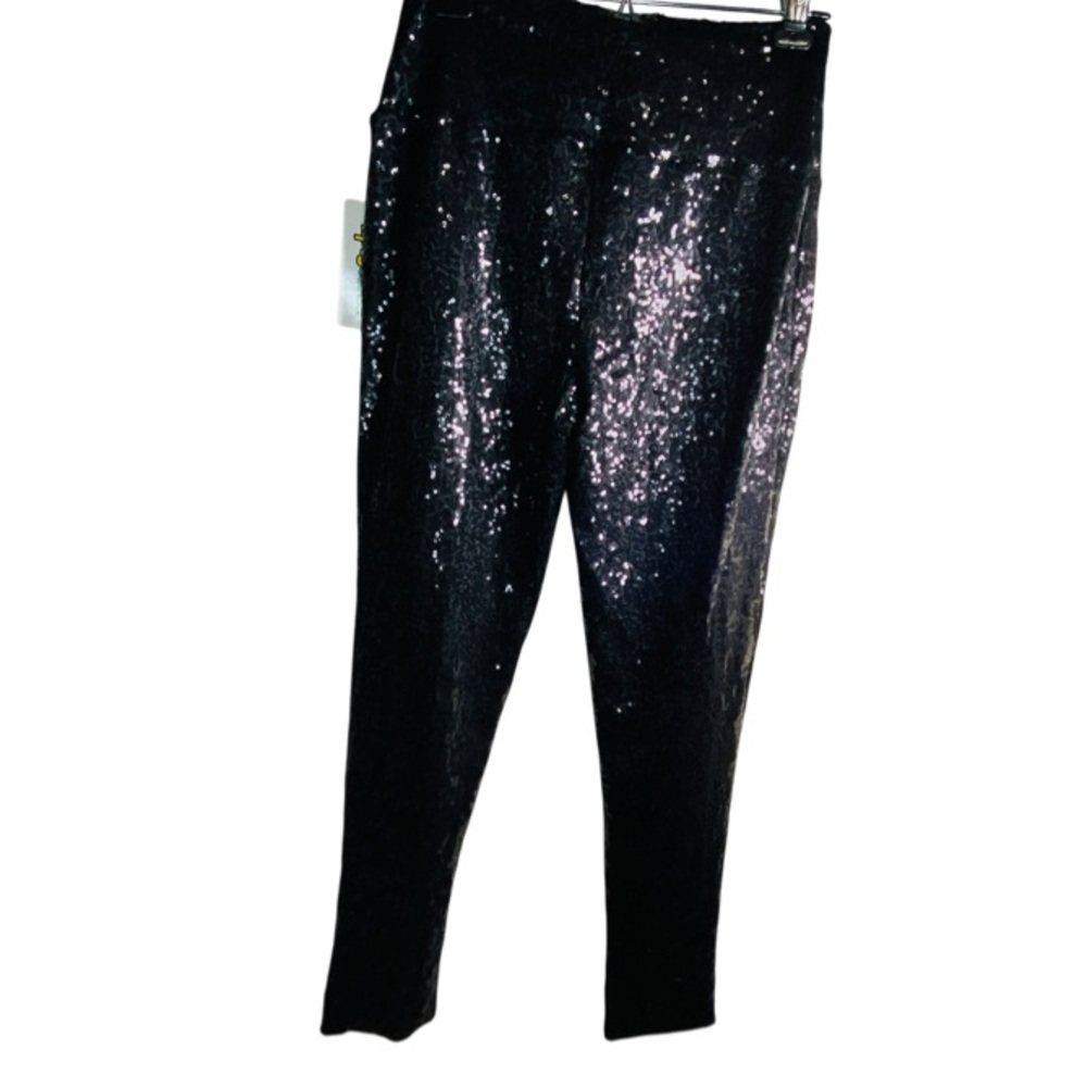 TIPSY ELVES Black Sequin High Waisted Leggings Women’s Size XL - Picture 5 of 8